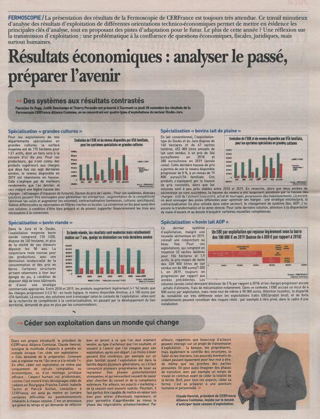 Cerfrance Alliance Comtoise Fermoscopie Article De Presse